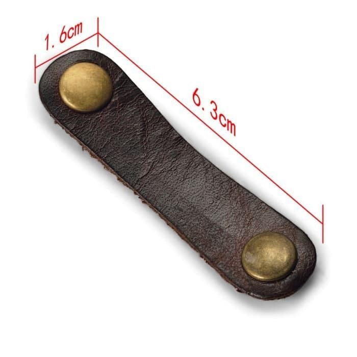 

Premium Real Leather Cable Clip Kulit Asli Kabel Klip Classical Lines #Original