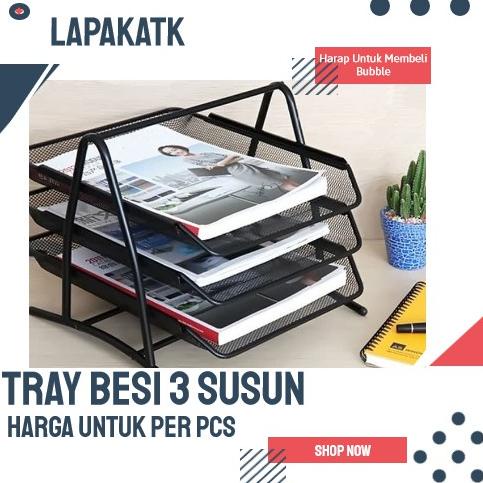 

[IHT59] V TEC Rak besi 3 SUSUN / dokumen Kertas besi 3 susun / Tray besi 3 susun Stok Banyak
