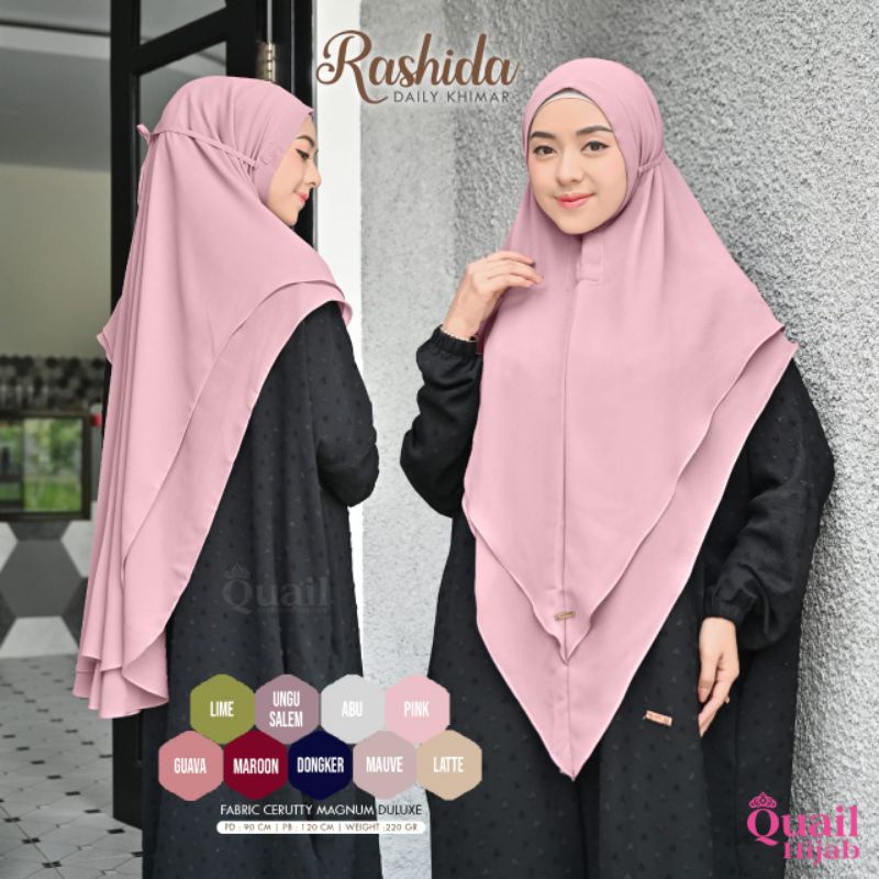 Khimar Polos 2 Layer Rashida QuaiL Hijab