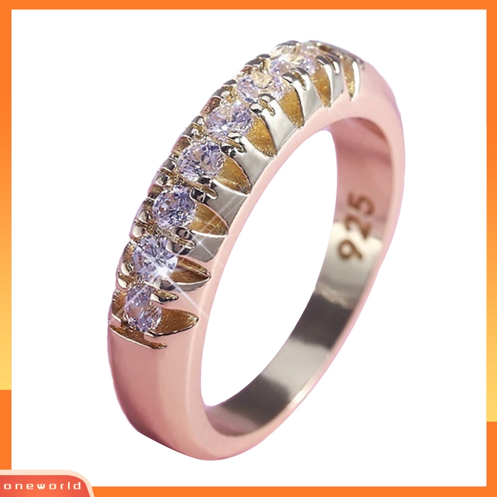 {oneworld} Perhiasan Fashion Wanita Kreatif Jari Dekorasi Alloy Baris Tunggal Geometri Cincin Untuk Pernikahan