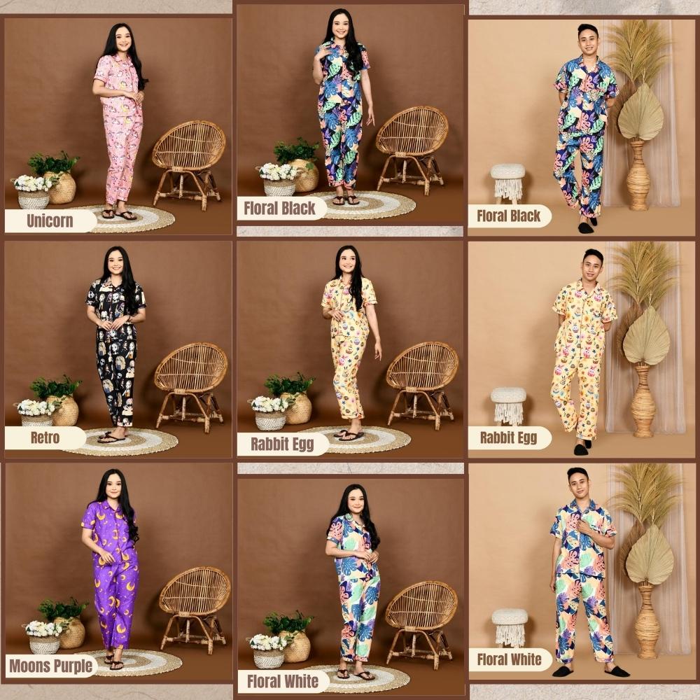 Paket Hemat Piyama CP Satu Lusin ( Size M, L, XXL ) Pria / Wanita / Baju Tidur Dewasa / Setelan Piyama Celana Panjang Lengan Pendek ( 12 Pcs )