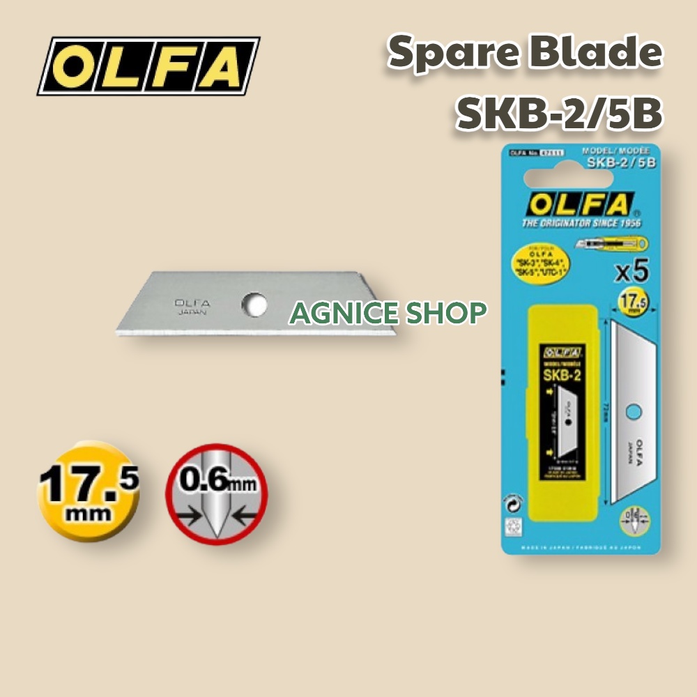 

REFIL - Olfa Cutter REFILL SKB-2/5B Spare Blade 5 pcs Per Pack Spare Blade