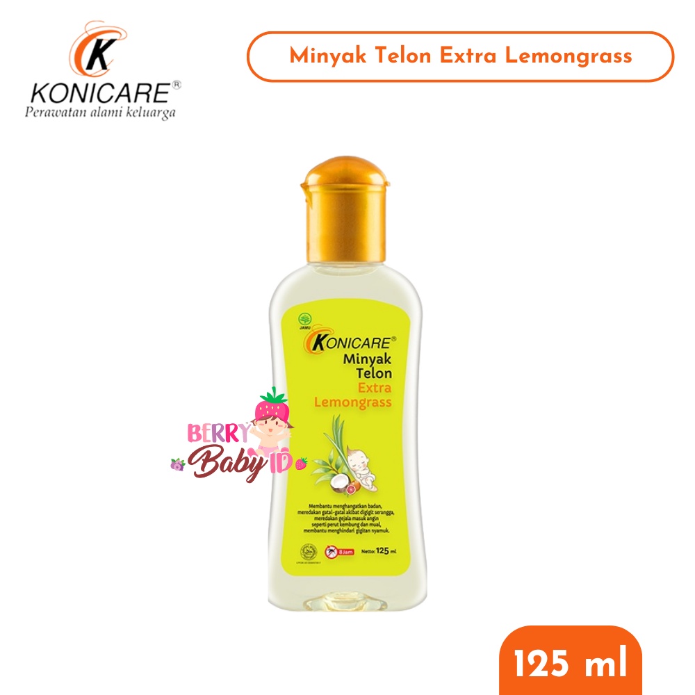 Konicare Minyak Telon Bayi Extra Lemongrass 125ml Hangat Anti Nyamuk Berry Mart