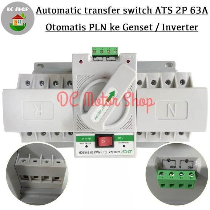 Automatic transfer switch ATS 4P 63A Otomatis PLN ke Genset / Inverter dc-motor90 Ayo Order