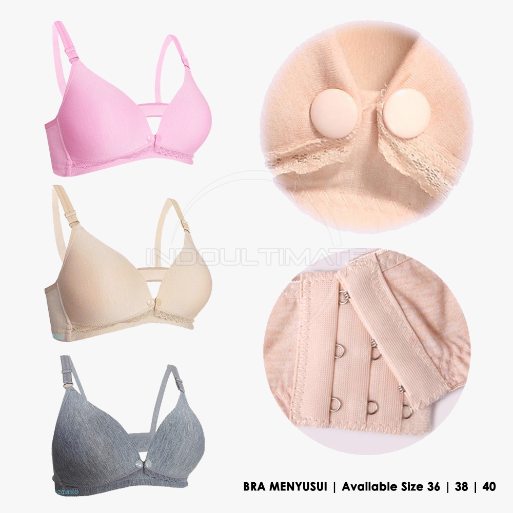 1 Pcs Bra Wanita Tanpa Kawat Pakaian Dalam Wanita Cewek Perempuan BH Spons Renda Cewek Lembut Halus BIM-01