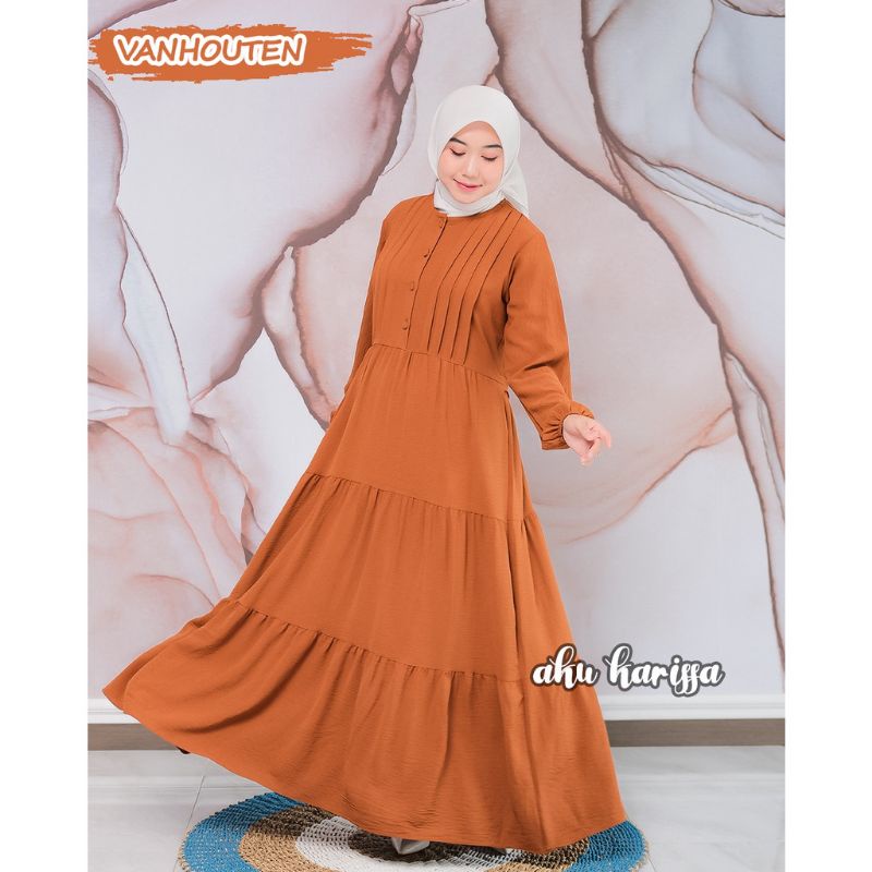Gamis Terbaru Aku Karissa - Hawa Dress Polos bahan Crinkle Busana Muslim Wanita