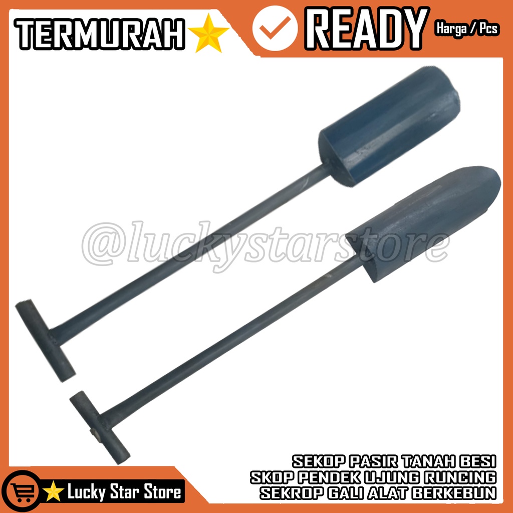 Sekop Pasir Skop Kecil Full Besi Sekrop Gali Pasir Tanah Pendek Ujung Runcing Penggali Shovel Singku