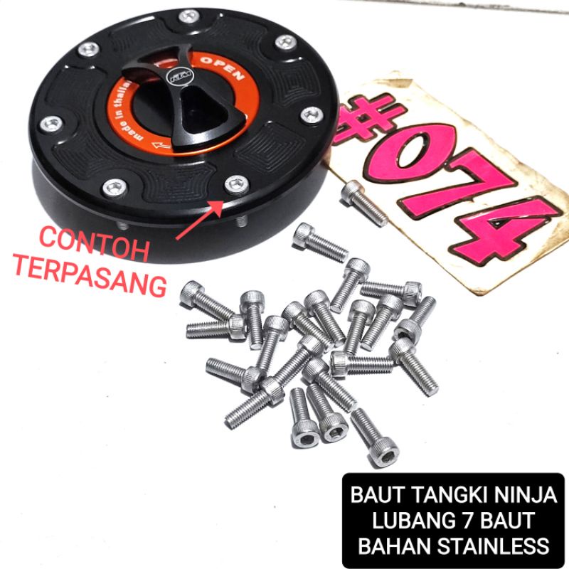 BAUT TUTUP TANGKI NINJA R RR SS BAUT L STAINLESS UNTUK TANGKI NINJA RR SS R BAUT L TUTUP TANGKI BUKA