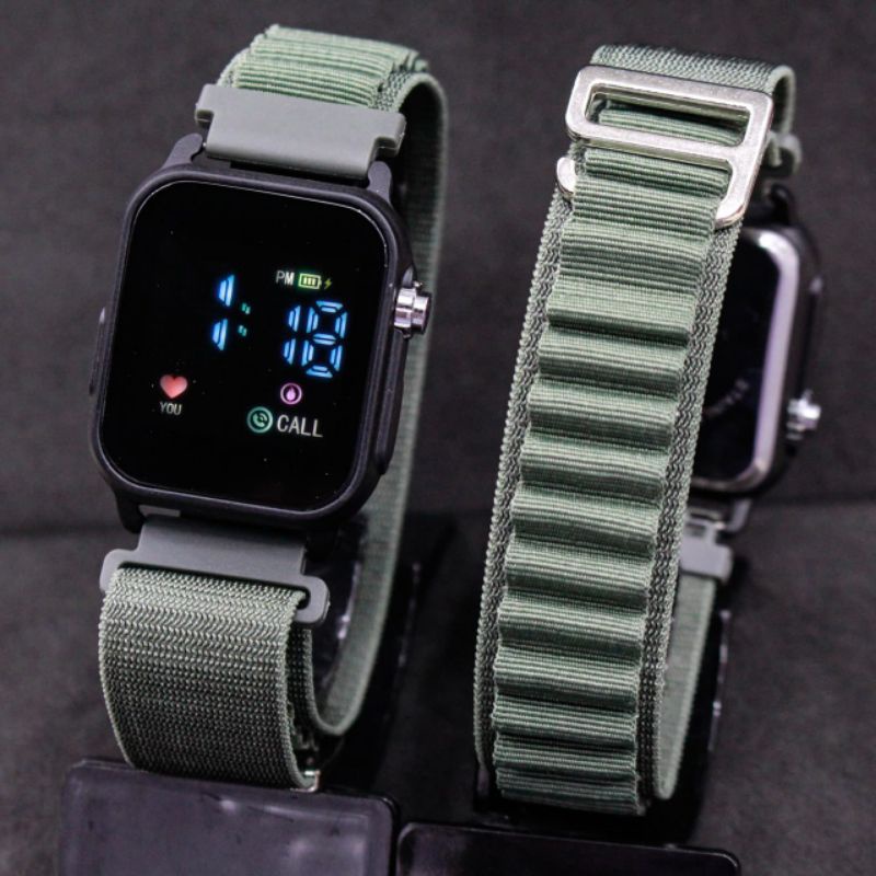 JAM TANGAN PRIA WANITA LED MODEL APPLE WATCH CASE FULLBLACK