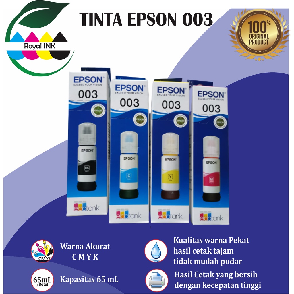 Tinta Epson 003 PREMIUM(COMPATIBLE) For Printer L5190 L3150 L3110 L1110 L3100 L3101-PCS
