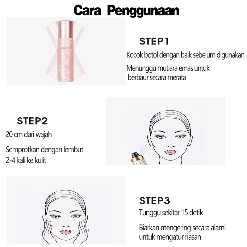 Makeup setting spray Makeup face Spray make up Mist facial spray 120ml pelembab hidrasi kontrol minyak tidak ada iritasi tidak lengket mudah dibawa Tahan air, anti-keringat, air pelembab tanpa riasan, dengan cepat memperbaiki riasan