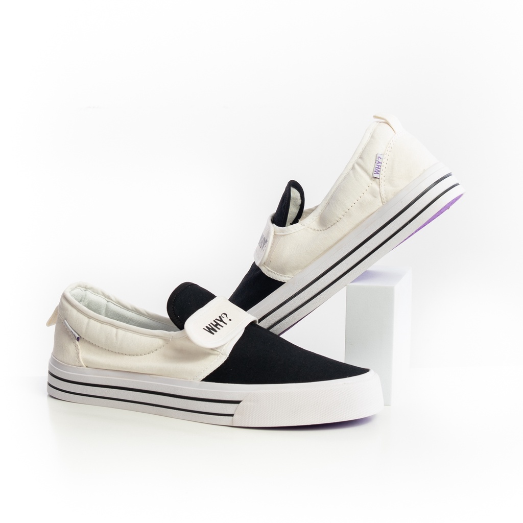 Sepatu Why Footwear - Slip On Ganciet Black White