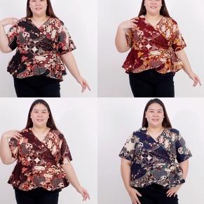 Baju atasan BLOUSE BLUS BATIK WANITA MODERN BIG SIZE JUMBO 628 XXL XXXL BAJU IBU HAMIL BUMIL kerja k