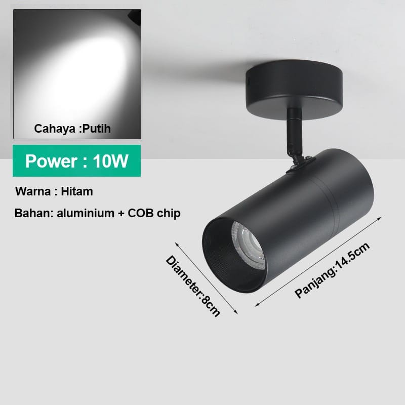 Home Lightinng LED LAMPU LED SOROT LAMPU SOROT SPOTLIGHT COB SPOT LIGHT CAHAYA PUTIH / KUNING 10W / 20W TANPA RELL