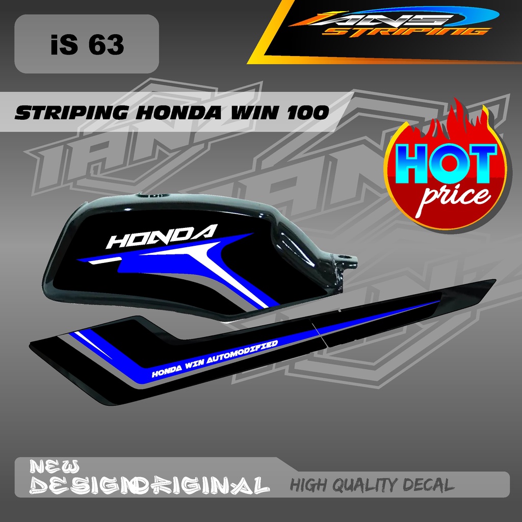 STRIPING STIKER HONDA WIN 100 HOLOGRAM / STIKER HONDA WIN 100 STANDART / LASER CROM IS63