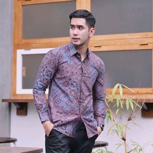 Baju Kemeja Batik Pria Lengan Panjang Premium Slimfit Katun Lapis Furing Modern