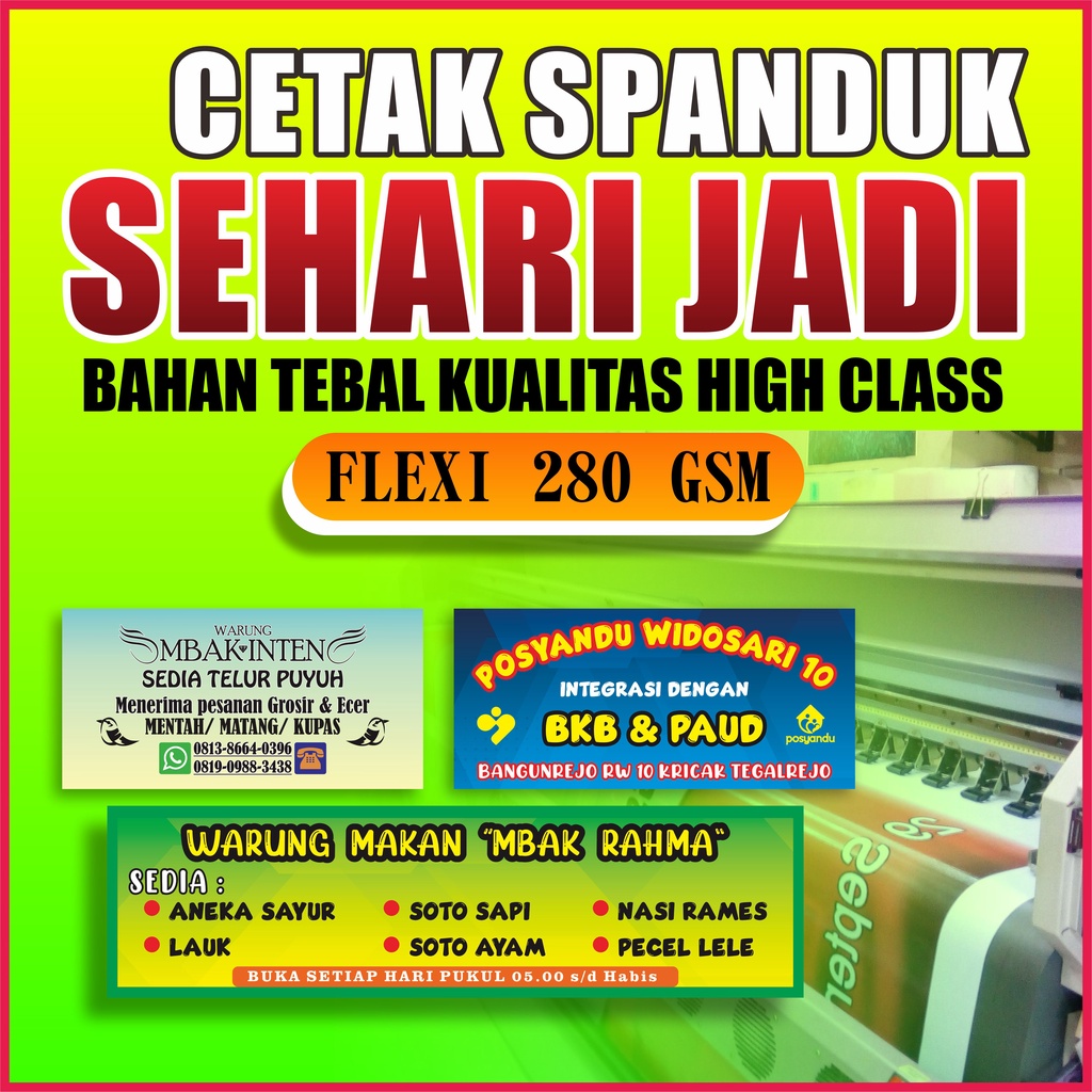 Jual Cetak Spanduk / Cetak Banner Spanduk / Cetak Print Banner 1 Hari ...