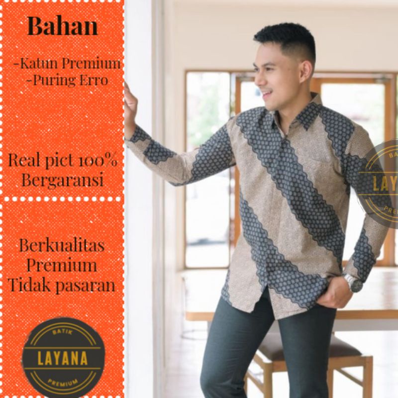 Kemeja Batik Dwiwijaya Premium Baju Formal dan Nonformal