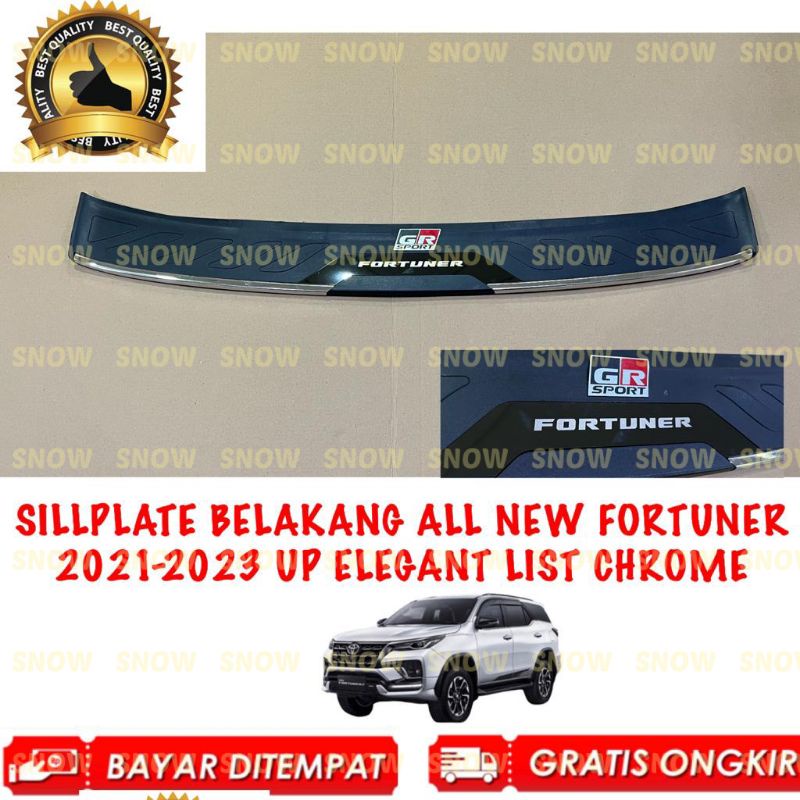 Sillplate Belakang All New Fortuner 2020 2022 2023 GR SPORT Hitam Elegant List Chrome