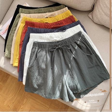 [Terkece Se-RI] GKS - Celana Pendek Oversize Korea Bahan Linen