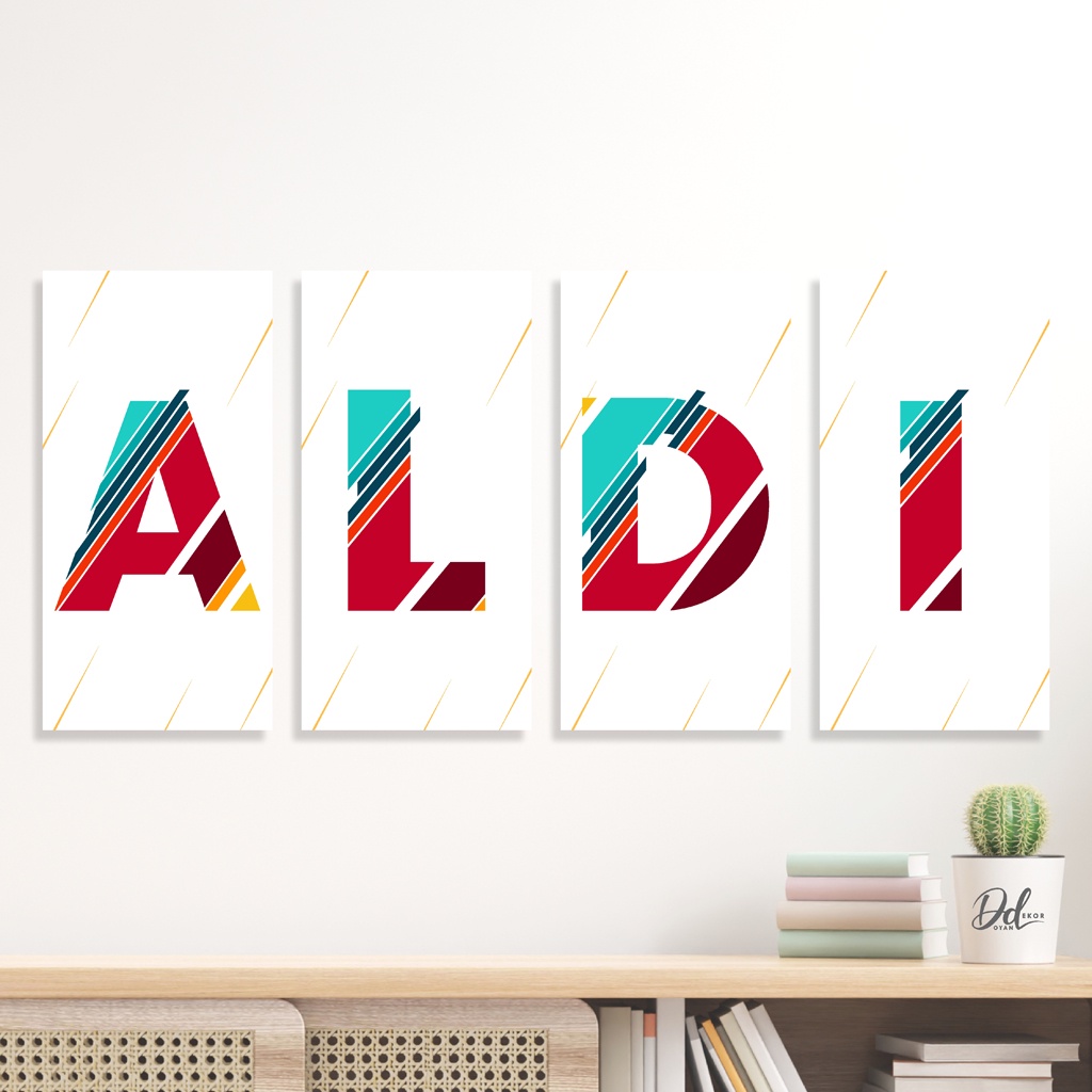 Pajangan Dinding Custom Nama Abjad 10CM X 20CM Creative Quotes Estetik Poster Kamar Unik Modern