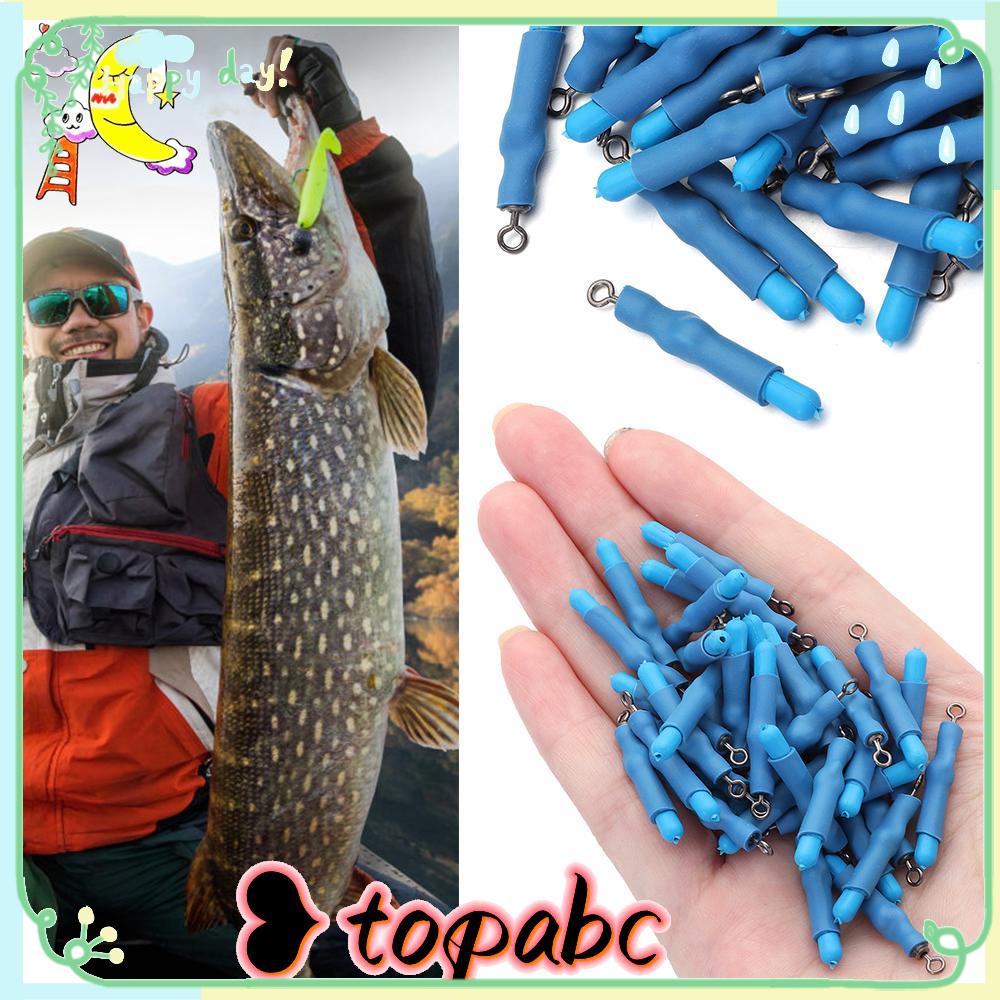Top 50Pcs/Lot Alat Pancing Blok Putaran Karet Tahan Lama Bobber Baru