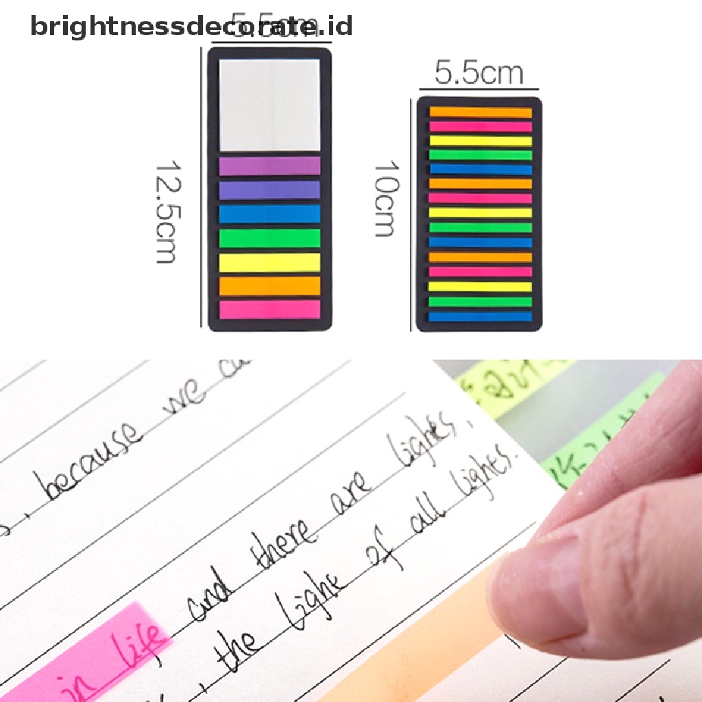 [Birth] 160/300pcs Warna Transparan Neon Indeks Tab Bendera Sticky Note Stationery [ID]