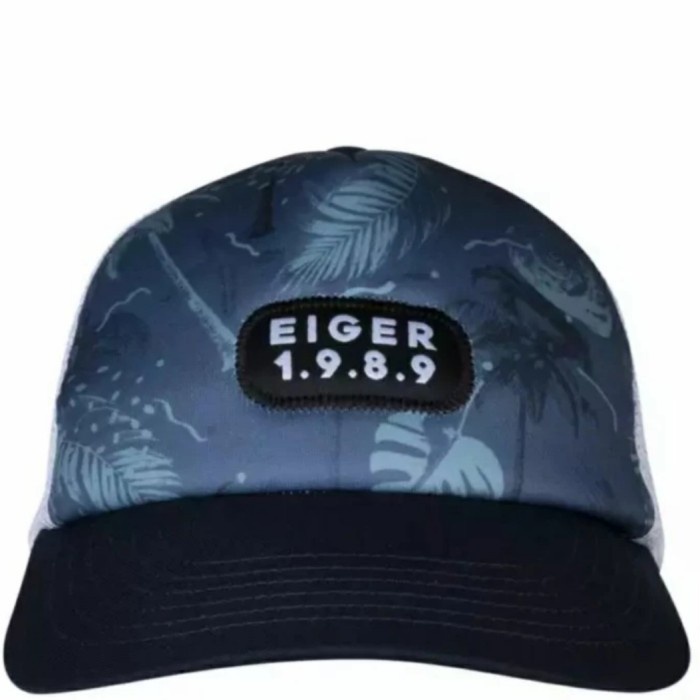 WAJIB tanya EIGERstockane ABSTRUCKER WS topi trucker pantai tropis motif nature - Biru, l-xl tanya d