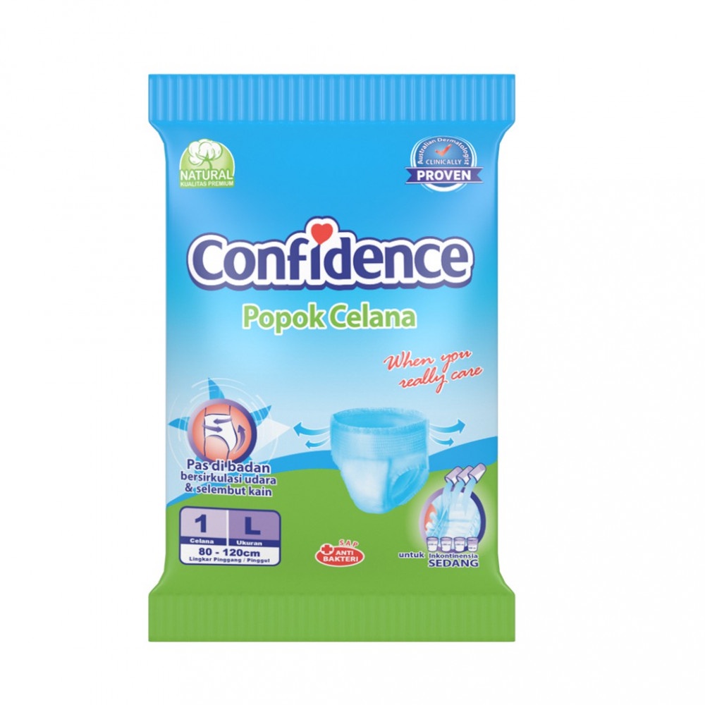 CONFIDENCE POPOK CELANA KEMASAN 1 PCS  --  SIZE M &amp; L