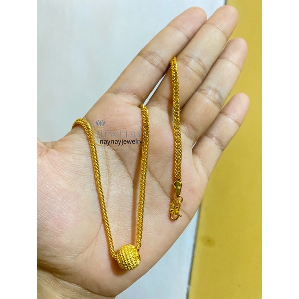 Kalung Koin Lempis Globe warna 24k / Warna emas 24k