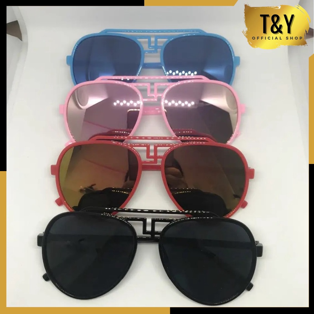 T&amp;Y Kacamata Hitam Anak Gaya Baru Pilot 6656 Kaca Mata Hitam Anak Flyer  Kacamata Hitam Cantik High Quality Kids Sunglasses