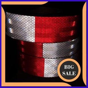 

suku cadang Sticker Reflective tape 3m grade motif diamond merah putih 45 meter 2774N23