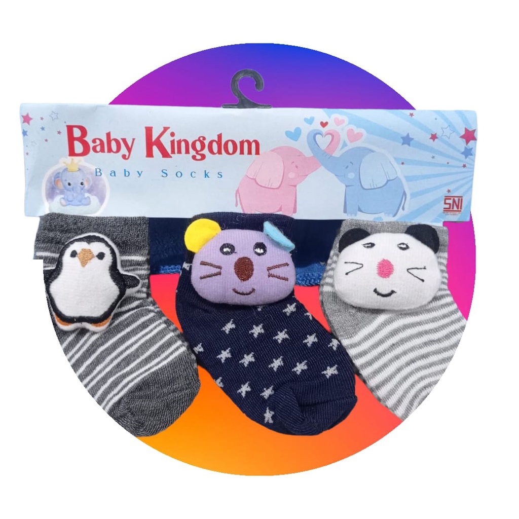 3 Pasang Kaos Kaki Bayi Newborn Lucu Variasi Boneka