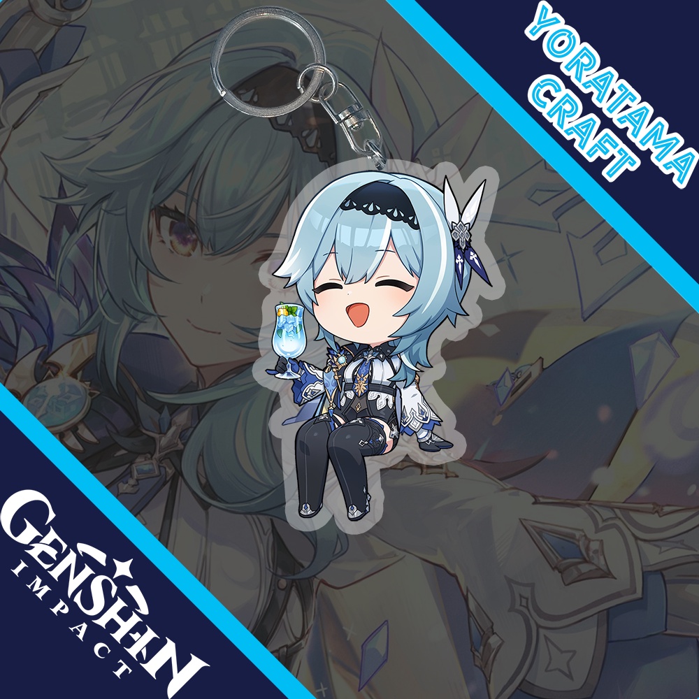 Gantungan Kunci Eula Lawrence Genshin Impact, Keychain Anime