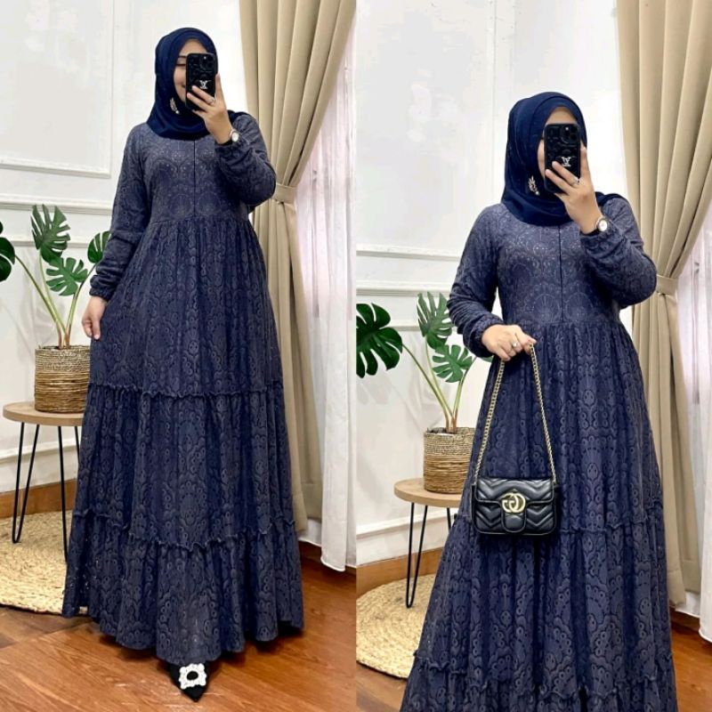 Amanda dress gamis brukat lebaran