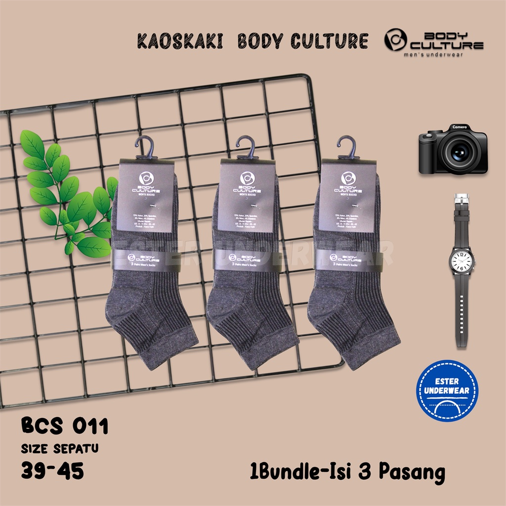 Kaos Kaki Ankle Sock Body Culture  BCS011 Bundle Isi 3 Pasang