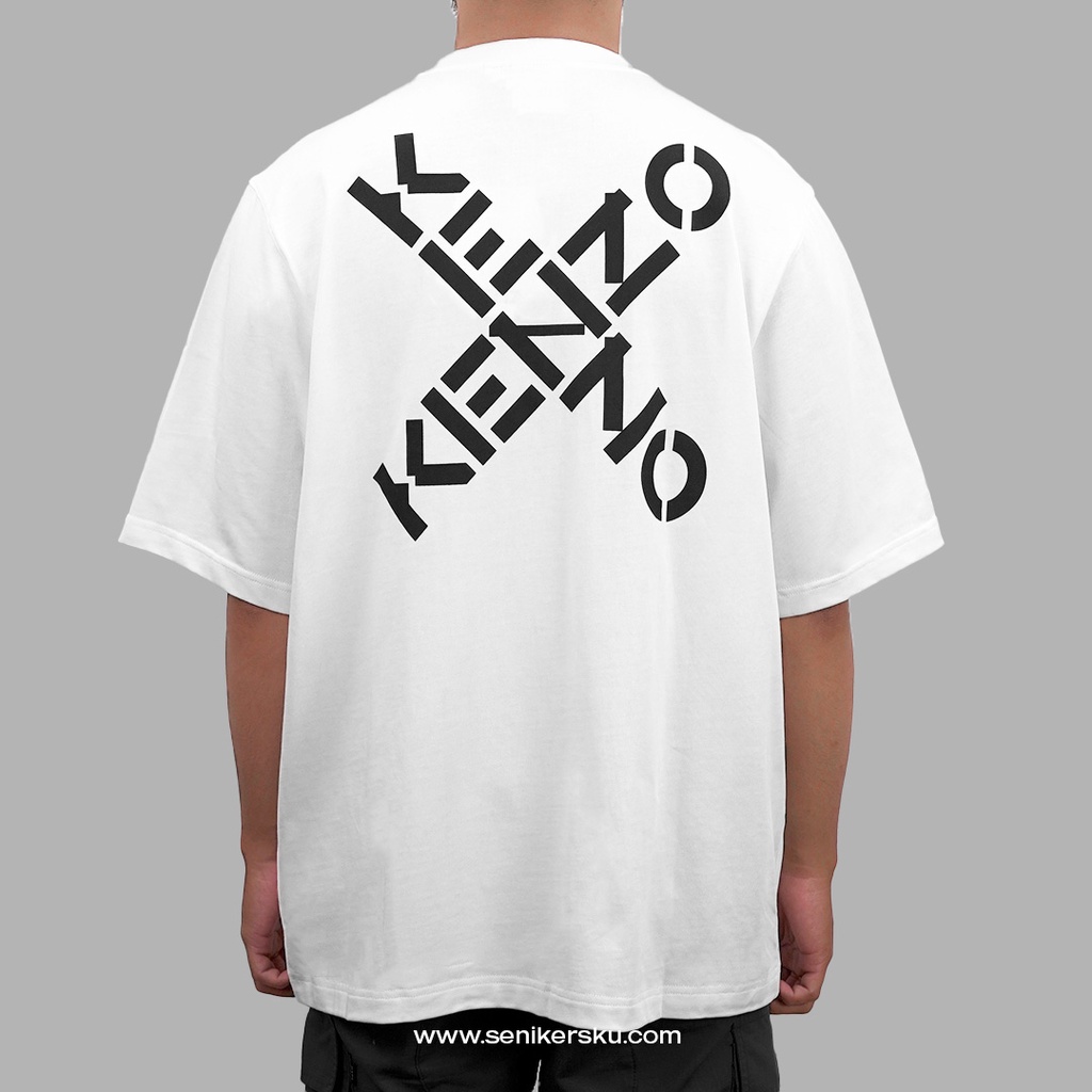 Kenzo Double Mini Cross Logo White Tee