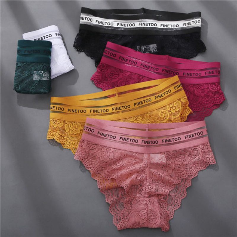 FINETOO FT52 Sexy Celana Dalam Wanita Brief Women Renda Elastis Panty Soft Full Lace