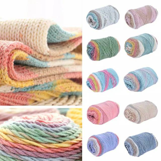 (17-39) Benang Rajut Katun Rainbow Cakes Cotton