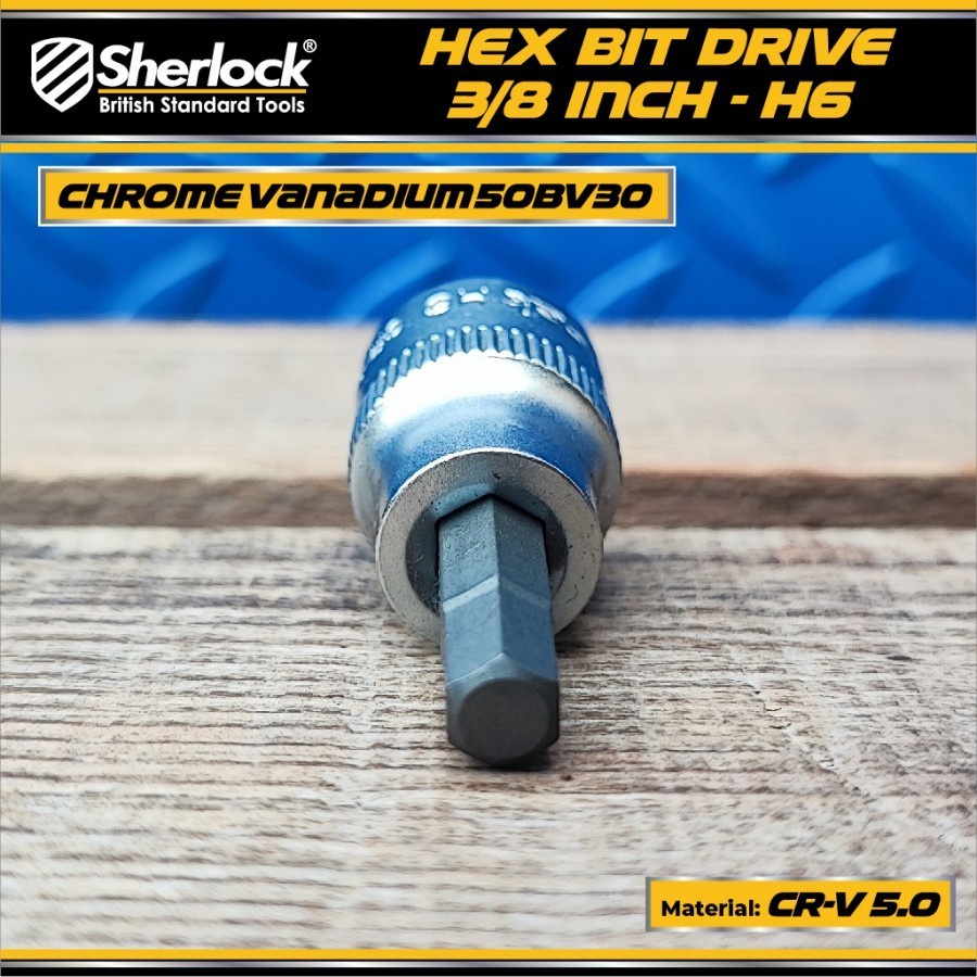 SHERLOCK MATA KUNCI SOK DRIVE 3/8 INCH HEX BIT SOCK L 6 MM SHOCK 3/8&quot;