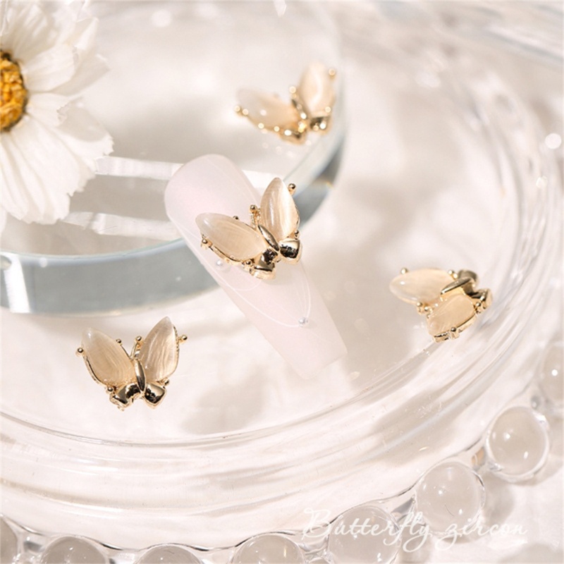 Siy Nail Art Rhinestones Metal Nail Studs 3D Pesona Kuku Kupu-Kupu-Kuku Berlian