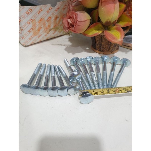 BAUT GALVANIS PUTIH M8 x 90mm /BAUT PUTIH M8 x 90mm /BAUT PAYUNG M8 x 90mm /BAUT MESIN JAHIT / BAUT 