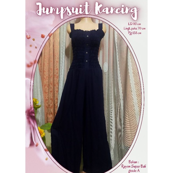 Jumpsuit kancing celana panjang //Jumpsuit kerut panjang // Jumpsuit kerut kancing