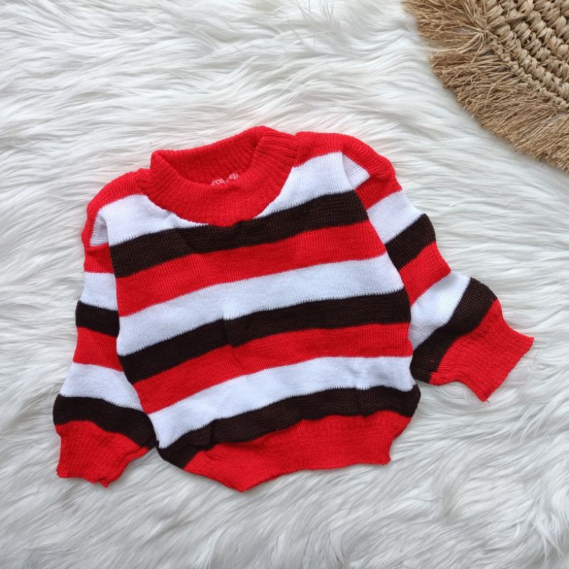 Sweater rajut bayi colorfull 3-12 bulan