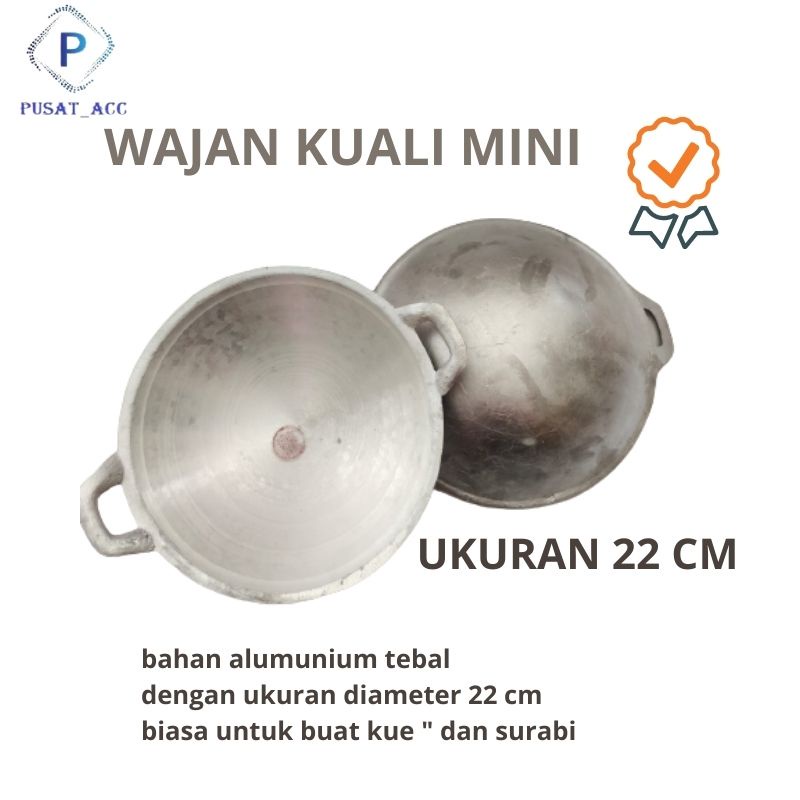 WKU22 - Wajan Alumunium Mini Kecil Serabi Ukuran Diameter 22 cm