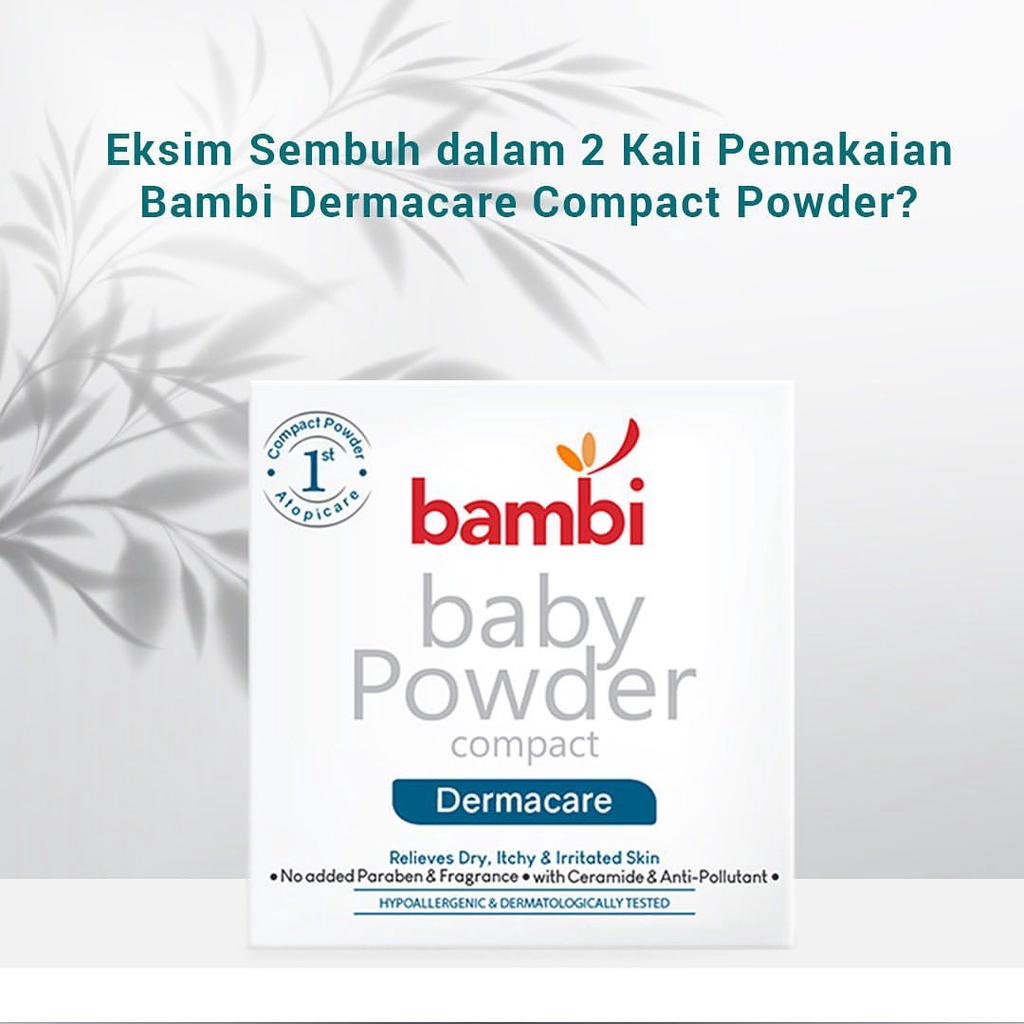 Bambi Baby Compact Powder Dermacare 40gr | Bedak Padat Bayi Anak Khusus kulit Atopic / Eczema / Eksim / Triple Ceramide Powder