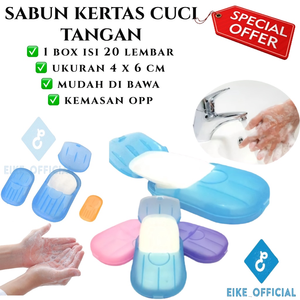 [Eike] - Sabun Kertas Mini Travelling / Portable soap / Sabun kertas traveling