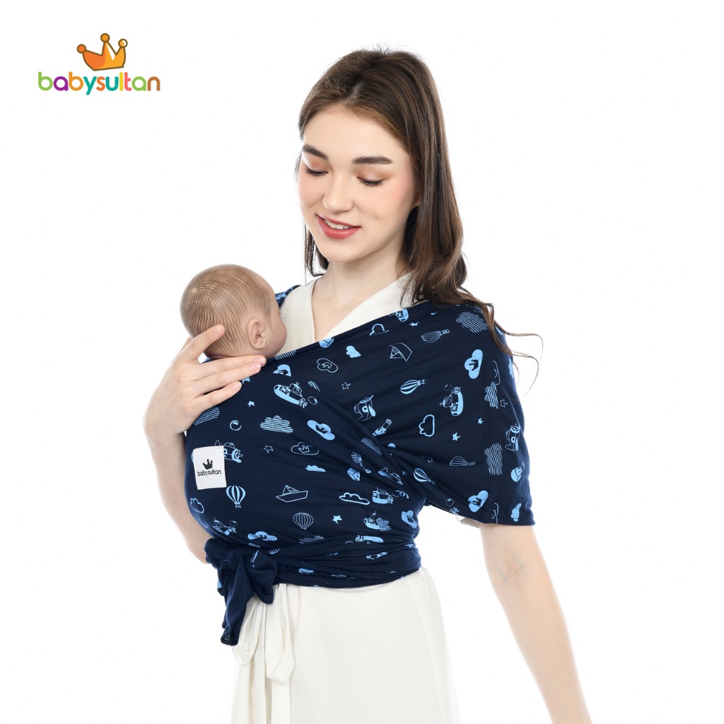 Gendongan Bayi Depan M Shape Motif 3in1 Instan Baby Wrap Premium dengan Sash Belt babysultan