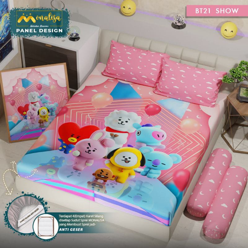 Ss Sprei Aesthetic Monalisa Panel Design 180 King 180x200 Ukuran No 1 Tinggi 20 cm Mix Motif