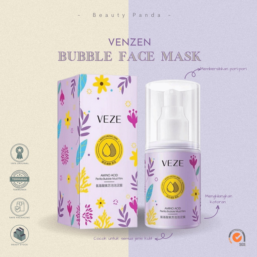 VEZE BUBBLE MASK FACIAL MASK - Masker Wajah Bubble Perilla ORIGINAL